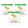 Three packages of Addictive Wellness Chocolate with a unicorn logo on a white background