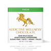 Addictive Wellness Chocolate packaging with a gold unicorn on a white background