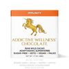 Addictive Wellness Chocolate packaging with a gold unicorn on a white background