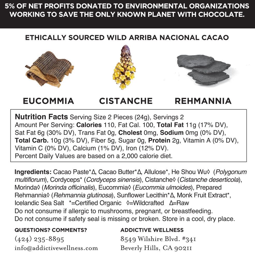 Addictive Wellness Recharge Chocolate Nutrition Facts