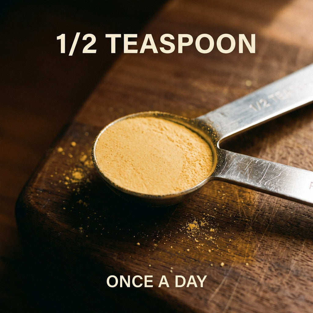 Half teaspoon of astragalus powder, once a day