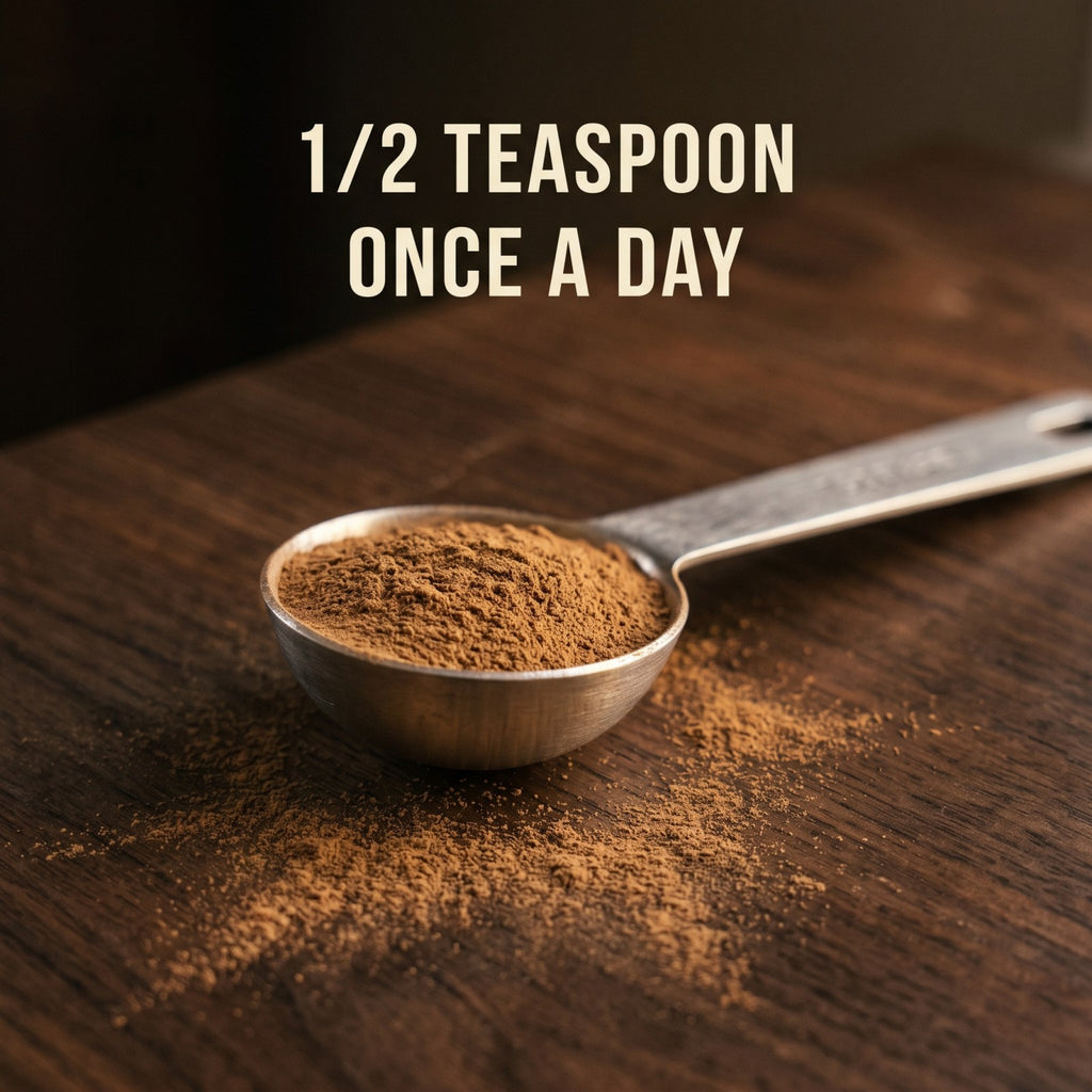 Half teaspoon of cistanche powder, once a day