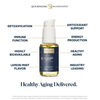Liposomal Glutathione by Quicksilver in a clear bottle with a pump, featuring lemon mint flavor and antioxidant support la...