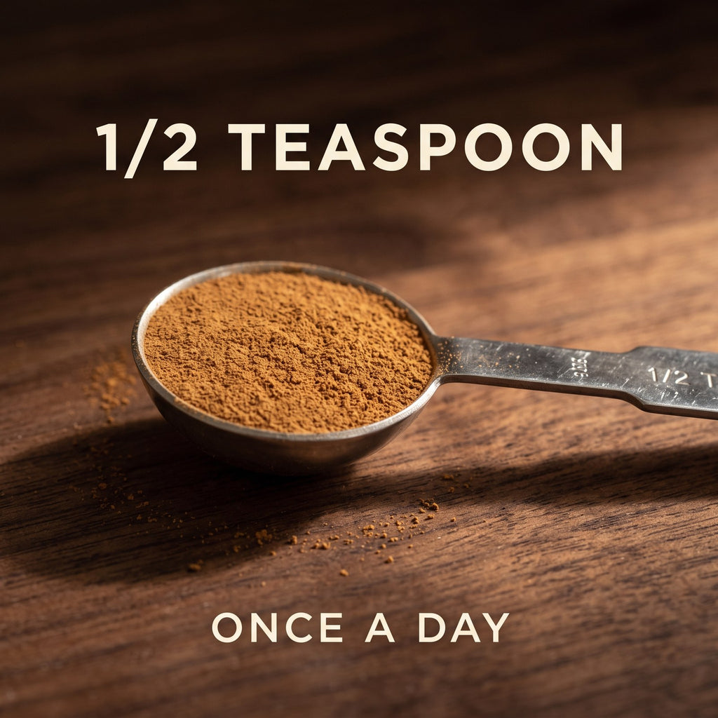 Half teaspoon of turkey tail mushroom powder, once a day