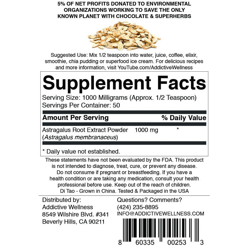 Astragalus Supplement Facts