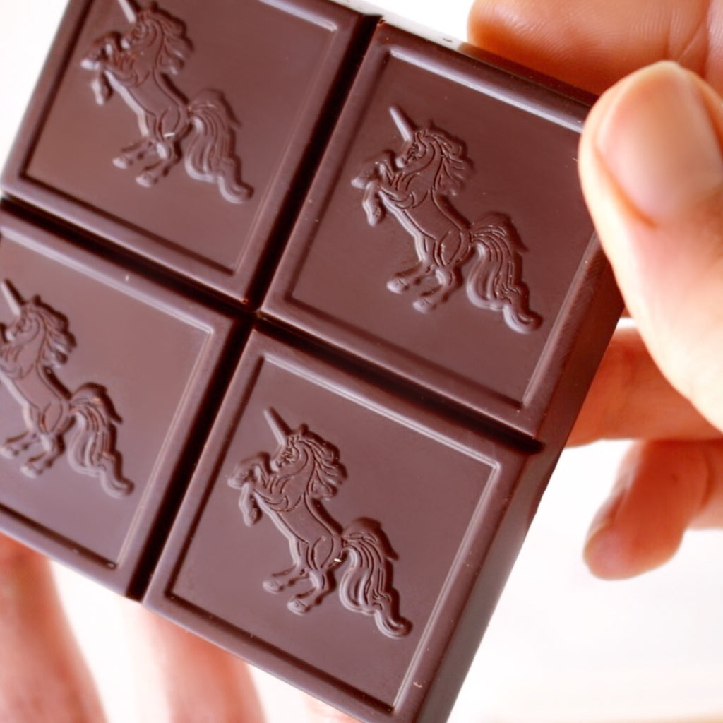 Holding an Addictive Wellness Chocolate Bar